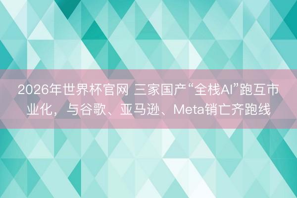 2026年世界杯官网 三家国产“全栈AI”跑互市业化，与谷歌、亚马逊、Meta销亡齐跑线