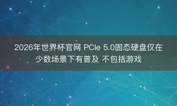 2026年世界杯官网 PCIe 5.0固态硬盘仅在少数场景下有普及 不包括游戏