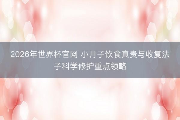 2026年世界杯官网 小月子饮食真贵与收复法子科学修护重点领略