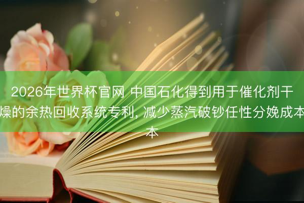 2026年世界杯官网 中国石化得到用于催化剂干燥的余热回收系统专利, 减少蒸汽破钞任性分娩成本