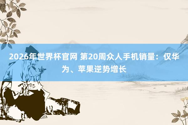 2026年世界杯官网 第20周众人手机销量：仅华为、苹果逆势增长